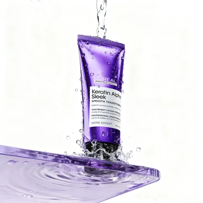 Изглаждаща грижа за коса L’Oréal Professionnel Keratin Alpha Sleek Smooth Transformer 200 ml — снимка 9