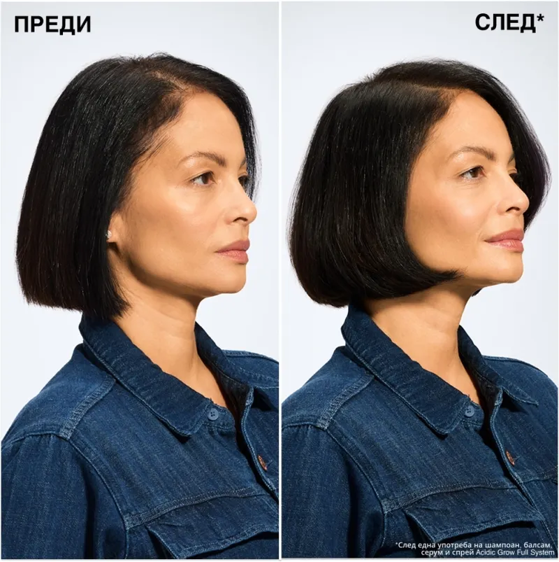 Спрей за плътност, обем в корените и термозащита до 230°C Redken Acidic Grow Full System Hair Spray 190 ml — снимка 6