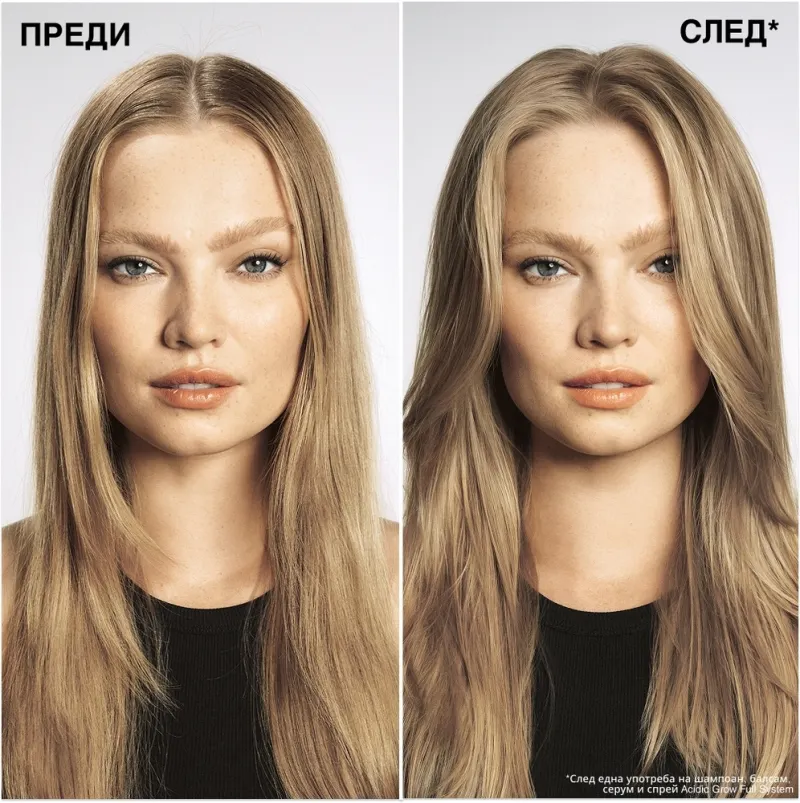 Спрей за плътност, обем в корените и термозащита до 230°C Redken Acidic Grow Full System Hair Spray 190 ml — снимка 7