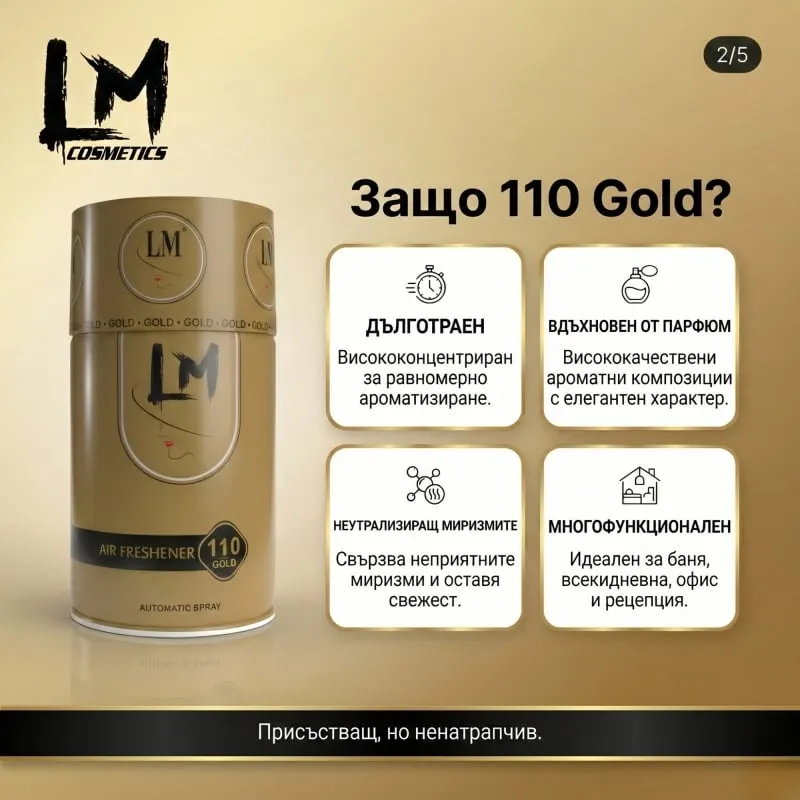 Освежител за въздух LM Gold Million 250ml 110 ( пълнител за електронен ароматизатор ) — снимка 3