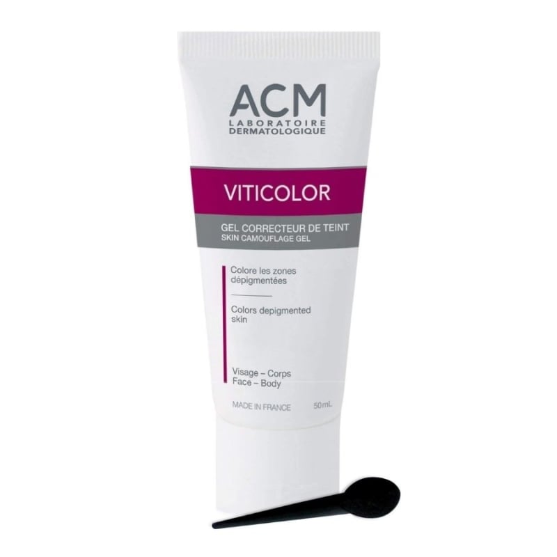 Камуфлажен гел за витилиго и депигментирани зони с DHA и Erythrulose ACM Viticolor Complexion Correcting Gel 50 ml — снимка 3