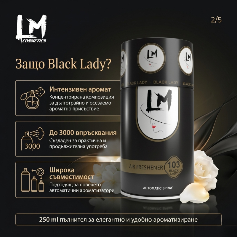 LM Cosmetics Black Lady Air Freshener Refill 250 ml — 3