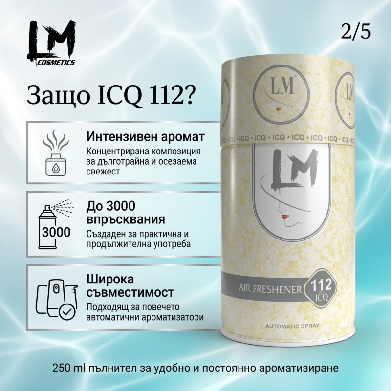 Освежител за въздух LM ICQ 250ml 112 ( пълнител за електронен ароматизатор ) — снимка 3