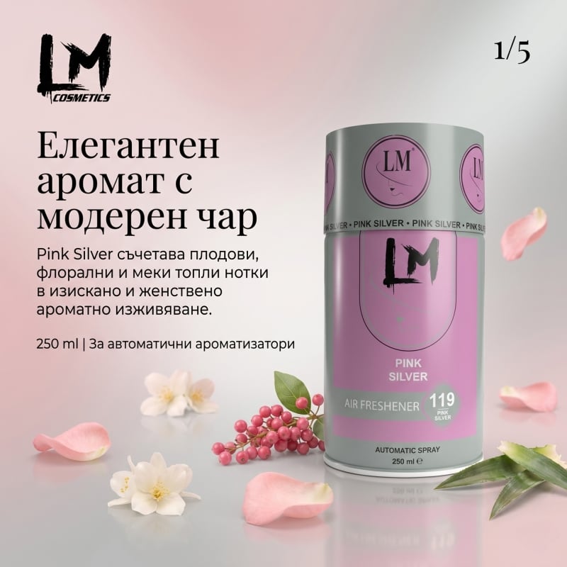 Освежител за въздух LM Pink Silver 250ml 119 ( пълнител за електронен ароматизатор ) — снимка 2