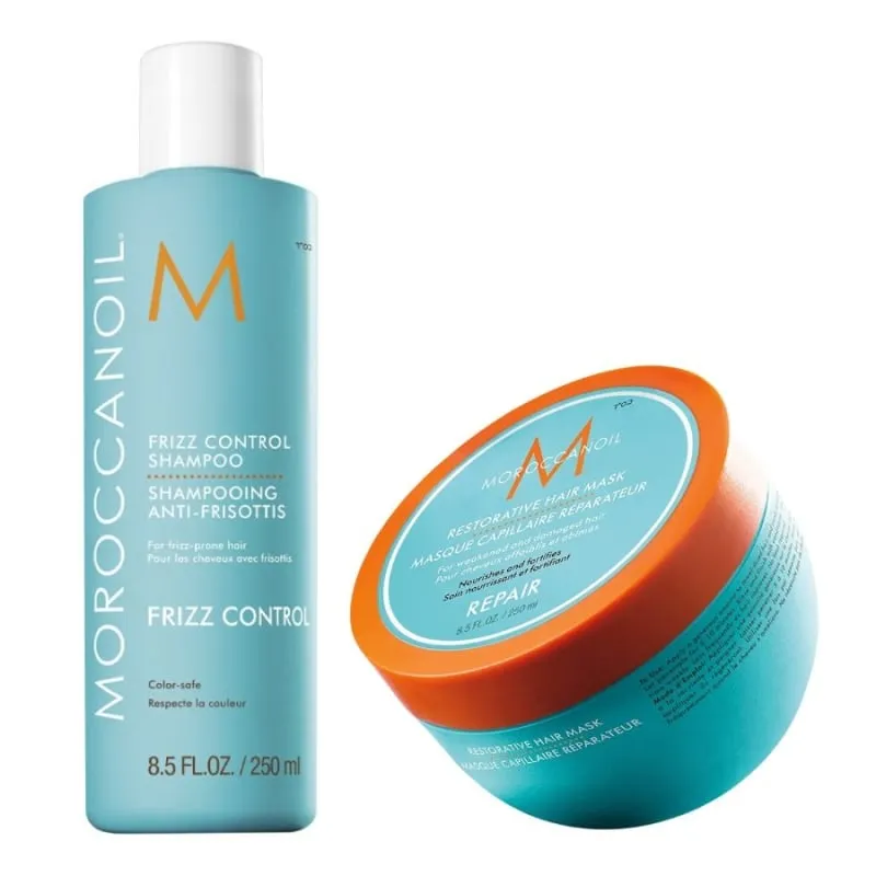 Moroccanoil Frizz Control Shampoo 250 ml + Repair Mask 250 ml
