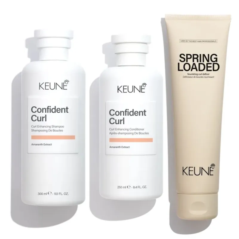 Професионален комплект за дефиниране на къдрава коса Keune Curls Bundle – 3 продукта
