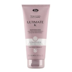 Поддържаща изглаждаща маска против фриз за непокорна коса с растителен кератин и масло от бабасу Lisap Ultimate K Maintenance Mask 200 ml