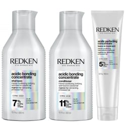 Поддържаща рутина за третирана и увредена коса Redken Acidic Bonding Concentrate Shampoo + Conditioner + Leave-In Set