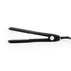 Професионална широка преса за коса с титаниеви плочи, 6 температурни степени и йонна технология Corioliss The Wide Black Soft Touch