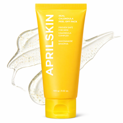 Пилинг маска за запушени пори, черни точки и неравна текстура с невен, ниацинамид, PHA и BHA APRILSKIN Real Calendula Peel Off Pack 100 ml