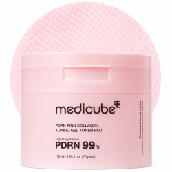 Тонер падове за дехидратация, уморен вид и неравна текстура MEDICUBE PDRN Pink Collagen Gel Toner Pad 120 ml