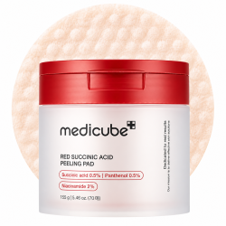 Ексфолиращи падове за запушени пори, неравна текстура и омазняване MEDICUBE Red Succinic Acid Panthenol Peeling Pad 155 g