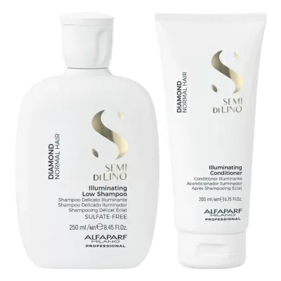 Комплект Шампоан и балсам за блясък Alfaparf Semi Di Lino Diamond 