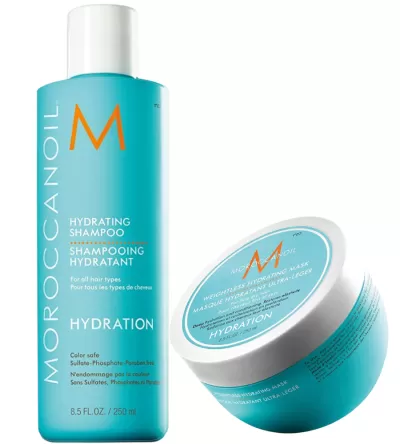 Хидратираща грижа за суха и тънка коса Moroccanoil Hydrating Bundle For Thin Hair Shampoo + Mask
