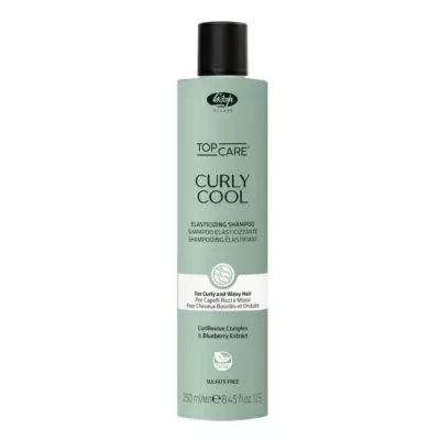 Киселинен шампоан за къдрава и чуплива коса с Brazil Nut, Green Tea, Wheat Amino Acid, Ceramide A2 и Curly Care Complex Lisap Top Care Curly Cool Elasticizing Shampoo 250 ml