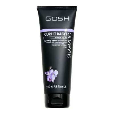 Шампоан за къдрава коса с Purple Orchid за хидратация и контрол на фриз ефекта Gosh Curl it Baby Hair Shampoo 230 ml