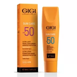Ултралек слънцезащитен флуид за лице за мазна и комбинирана кожа Gigi Sun Care Sunscreen Fluid SPF 50 UVA & UVB 50 ml