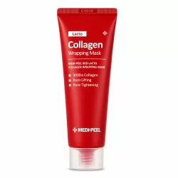 Лифтинг маска за суха, дехидратирана и отпусната кожа с 70% хидролизиран колаген, хиалуронова киселина и Lactobacillus фермент MEDI-PEEL Red Lacto Collagen Wrapping Mask 70 ml