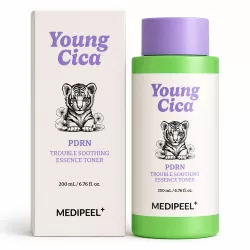Тонер-есенция за чувствителна, дехидратирана и проблемна кожа с центела, PDRN, чаено дърво и ниацинамид MEDI-PEEL Young Cica PDRN Trouble Soothing Essence Toner 200 ml