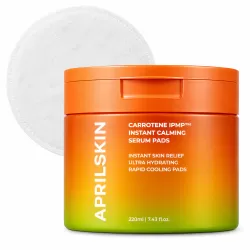 Тонер падове против зачервяване, разширени пори и чувствителна кожа с Carrotene IPMP™, морковени екстракти и центела APRILSKIN Carrotene IPMP™ Instant Calming Serum Pads 80 pads / 220 ml