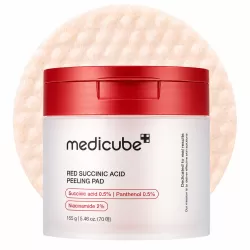 Ексфолиращи падове за запушени пори, неравна текстура и омазняване MEDICUBE Red Succinic Acid Panthenol Peeling Pad 155 g