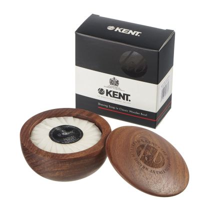 Луксозен сапун за бръснене в дъбова поставка Kent Dark Oak Shaving Bowl with Luxury Shaving Soap