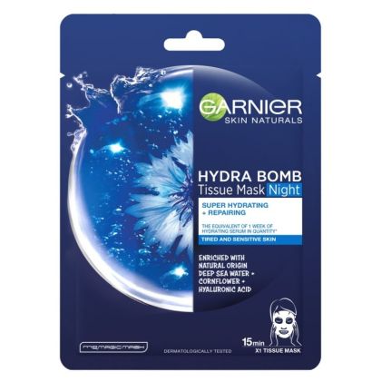Супер Хидратираща нощна маска Garnier Skin Naturals Hydra Bomb Tissue Mask Night 32