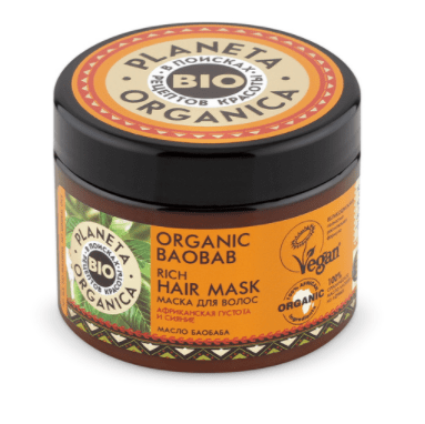 Маска за обем и плътност с органично масло от Баобаб Planeta Organica Organic Baobab Rich Hair Mask 300ml 