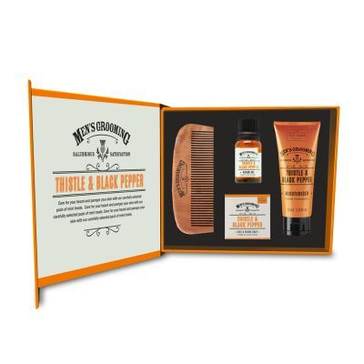 Подаръчен комплект за лице и брада с Трън и Пипер Scottish Fine Soaps Men's Grooming Thistle & Black Pepper Face & Beard Care Kit 