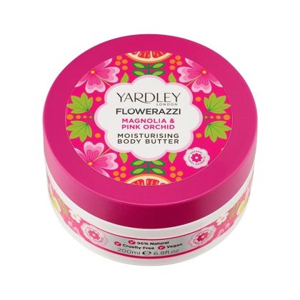 Хидратиращо масло за тяло с Магнолия и Орхидея Yardley Flowerazzi Magnolia & Pink Orchid Moisturising Body Butter 200ml 