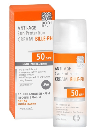 Слънцезащитен крем за лице против бръчки Bodi Beauty Bille PH Anti-Age Sun Protection Cream SPF50 30ml
