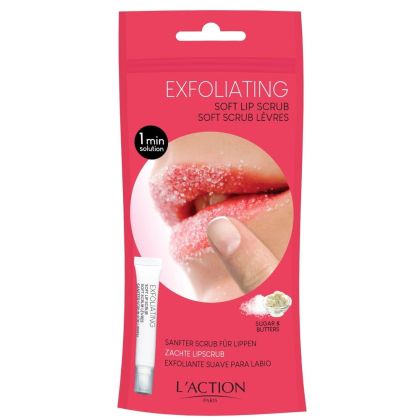 Ексфолиращ и подхранващ скраб за устни L'action Exfoliating & Nourishing Soft Lip Scrub 10ml 