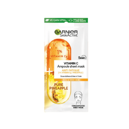Garnier Skin Active Vitamin C Anti Fatigue Ampoule Sheet Mask for Dull & Tired Skin 1pcs 