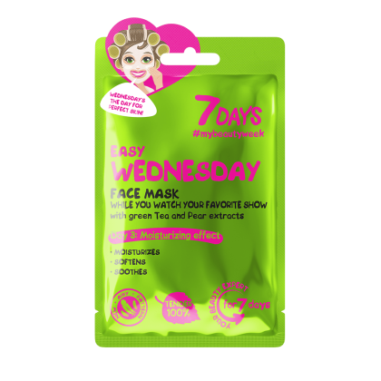 7 Days Easy Wednesday Face Mask with Green Tea and Pear Extracts 1pcs