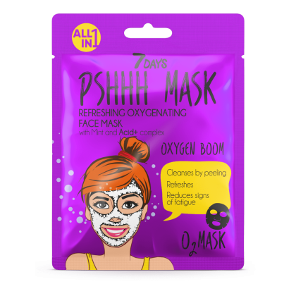 Освежаваща маска за лице с Мента 7 Days Pshhh Oxygen Boom Refreshing Oxygenating Face Mask 1pcs 