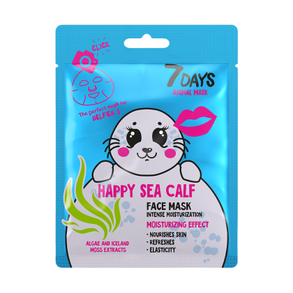 7 Days Animal Mask Happy Sea Calf Moisturizing Effect Face Mask 1pcs 