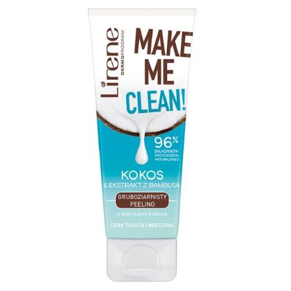 Кокосов скраб за лице с едри частици с екстракт от Бамбук Lirene Make Me Clean! Coconut & Bamboo Extract Coarse-Grained Scrub with Coconut Shreds 150ml 