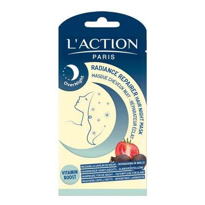Възстановяваща нощна маска за коса за блясък L'action Radiance Repairer Hair Night Mask 20ml