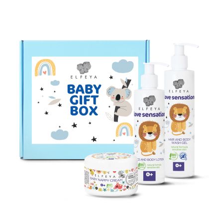 Сет с 3 продукта грижа за бебе - момче Elfeya Baby Gift Box Love Sensation 3pcs 