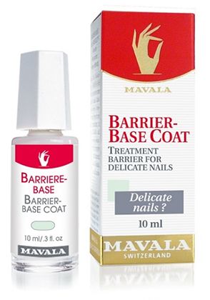 Защита за чувствителни нокти бариер-база специално разработена за чувствителни, деликатни и сухи нокти MAVALA BARRIER-BASE COAT 10ml