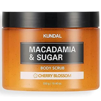 Захарен скраб за тяло с цвят от Череша Kundal Macadamia & Sugar Cherry Blossom Body Scrub 550g 