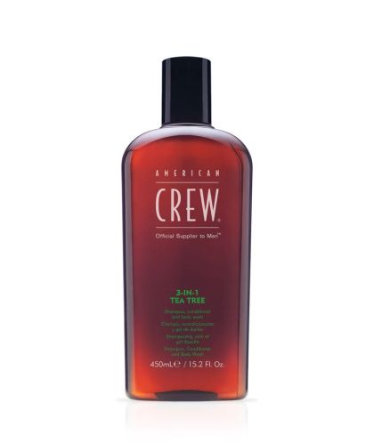 3in1 Шампон, балсам и душ гел за мъже с Чаено дърво American Crew 3in1 Tea Tree Shampoo, Conditioner and Body Wash 450ml