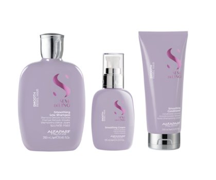 Alfaparf Semi di Lino Smooth Rebel Hair Shampoo + Conditioner + Cream