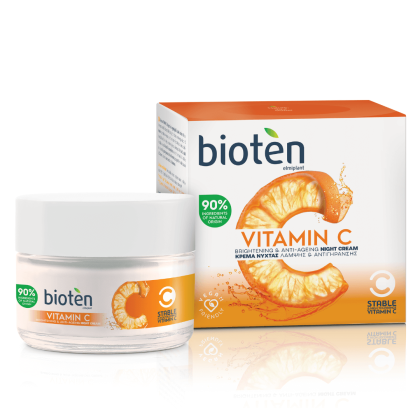 Озаряващ нощен крем против бръчки с Витамин С Bioten Vitamin C Brightening & Anti-Ageing Night Cream 50ml 