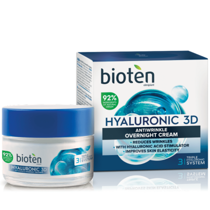 Нощен хидратиращ крем Bioten Hyaluronic 3D Antiwrinkle Overnight Treatment 50ml