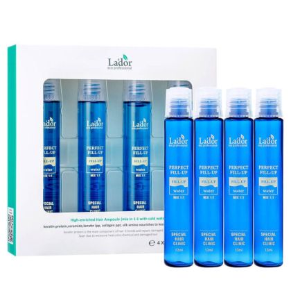Възстановяващ филър с кератин, серамиди и колаген Lador Perfect Hair Fill-up 4x13ml