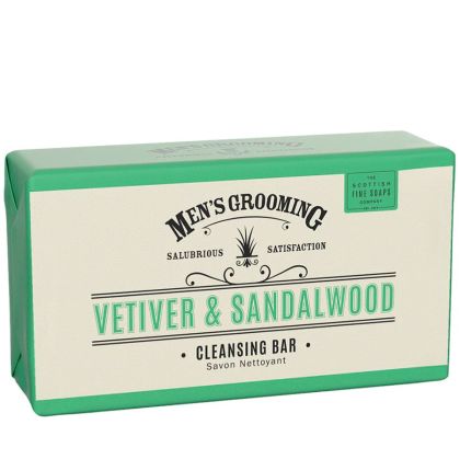 Scottish Fine Soaps Men's Grooming Vetiver & Sandalwood Cleansing Bar Soap 220g
