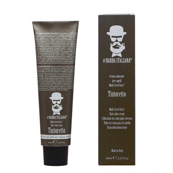 Безамонячна мъжка боя за коса с матиращ ефект Barba Italiana Tintoretto Multi-Level Grey Hair Color Cream 60ml