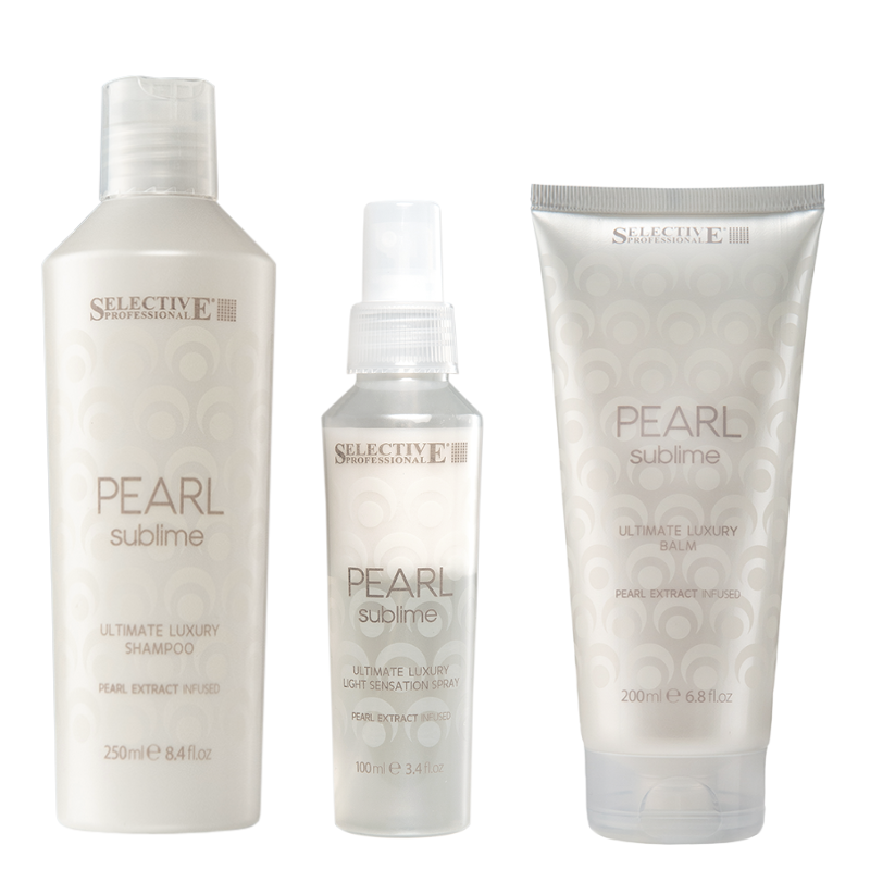 Комплект за луксозен бласък Selective Pearl Sublime Ultimate Luxury Shampoo + Conditioner + Spray — изглед 3