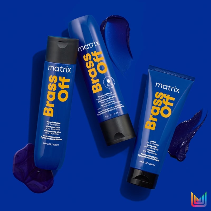 Син неутрализиращ балсам за боядисана коса Matrix Brass Off Blue Conditioner 300ml — изглед 4